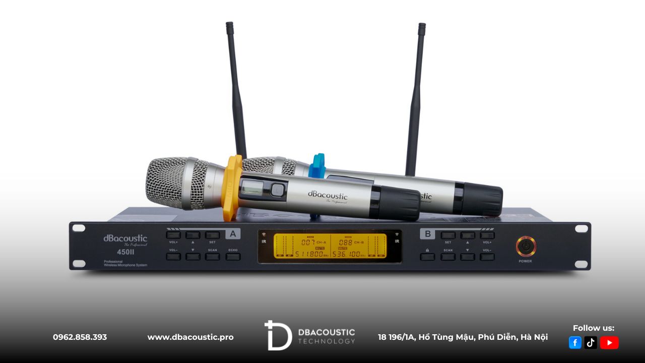 Mic không dây DBacoustic DB450II V2 là dòng mic bán chạy hàng đầu của DBacoustic