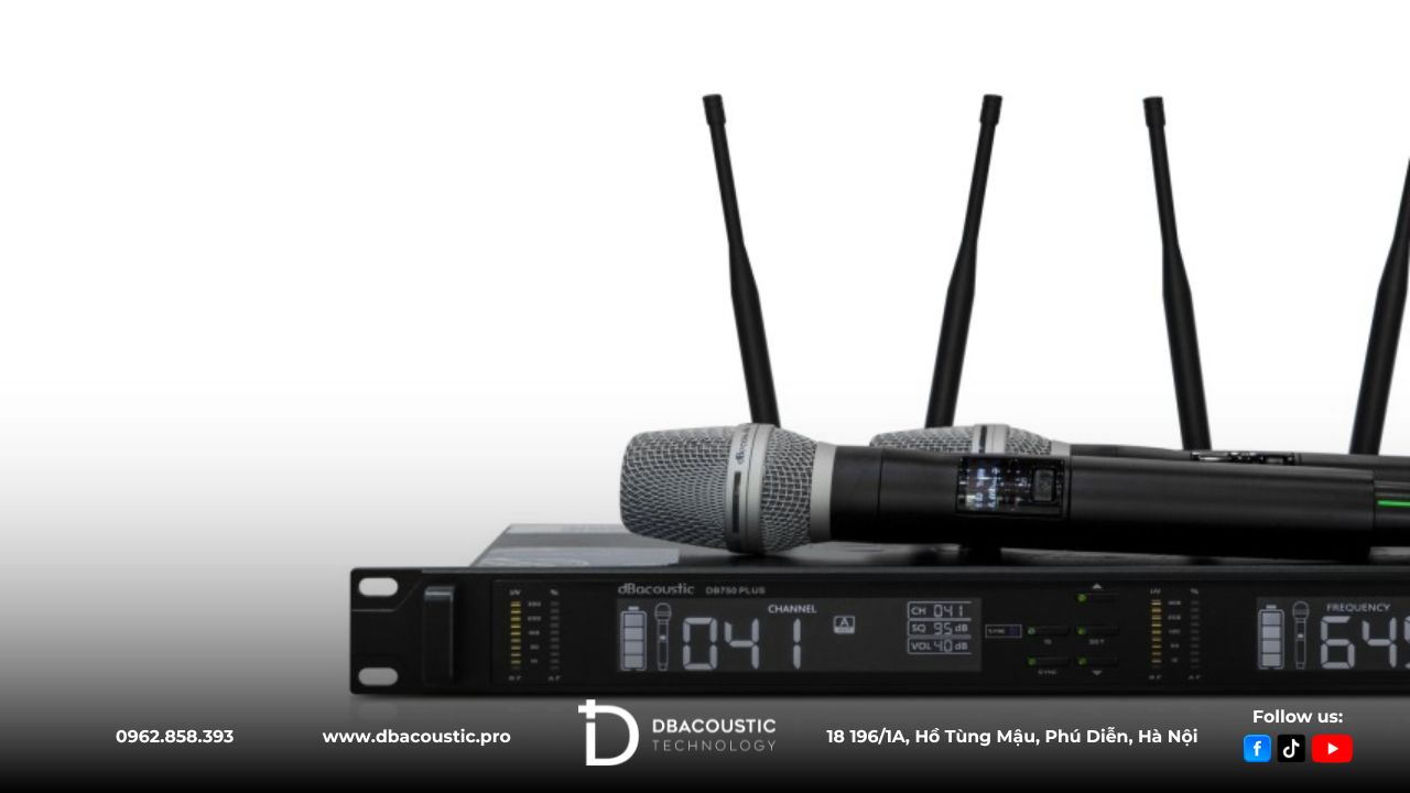 Pin của tay cầm mic DB750 Plus có thể hoạt động bền bỉ, liên tục nhiều giờ