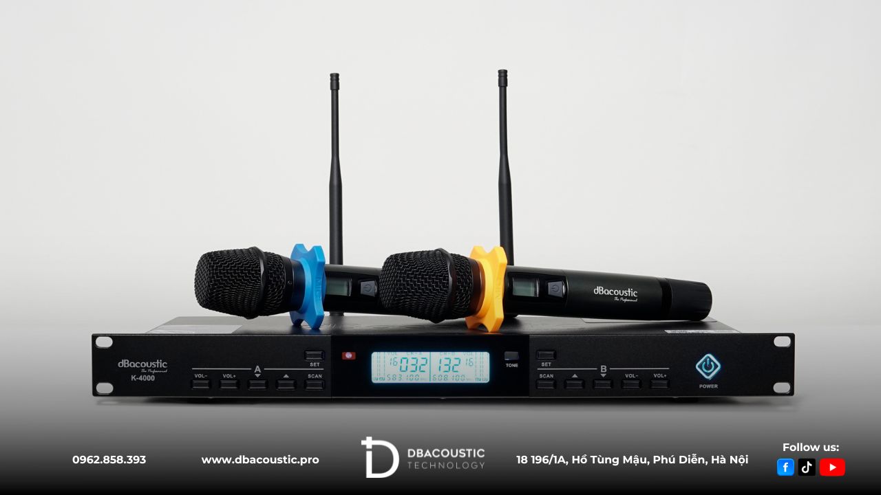 Mic không dây DBacoustic K4000 có khả năng thu phát cực kỳ ấn tượng