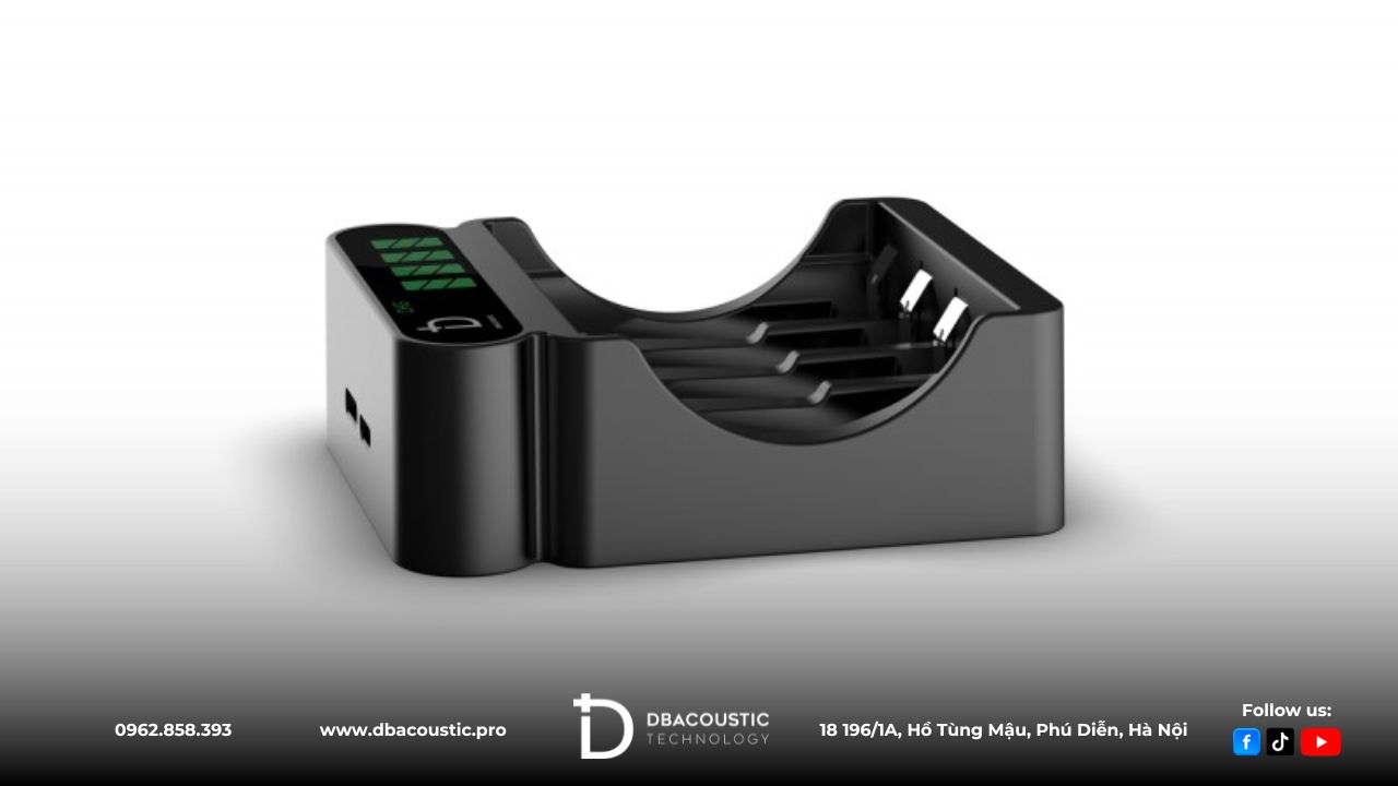 Dock sạc của bộ pin sạc DBacoustic C400L sở hữu phần thiết kế đơn giản, tiện dụng.