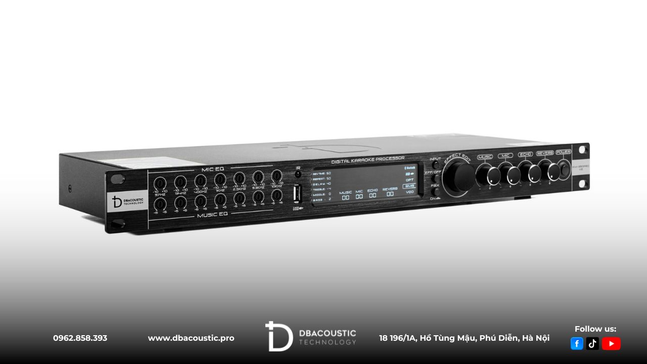 Vang cơ DBacoustic KM350 Pro V2 sở hữu chip DSP cho khả năng xử lý chất âm ấn tượng