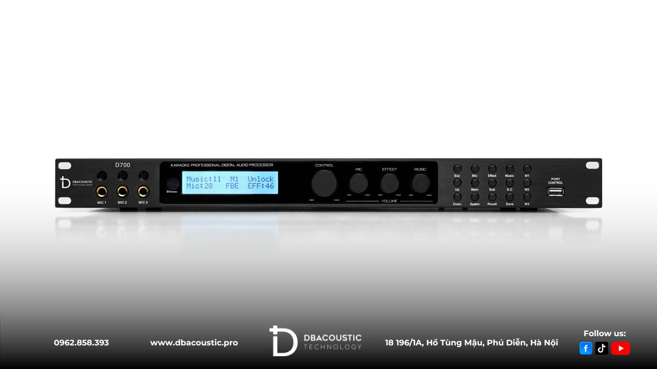 Vang số DBacoustic D700 có ngoại hình gọn gàng, đẹp