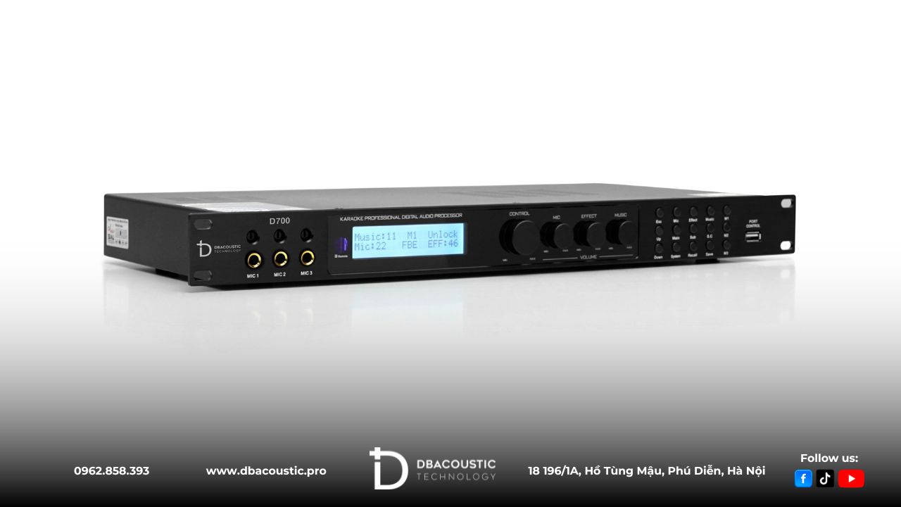 Vang số DBacoustic D700 trang bị chip xử lý tiên tiến