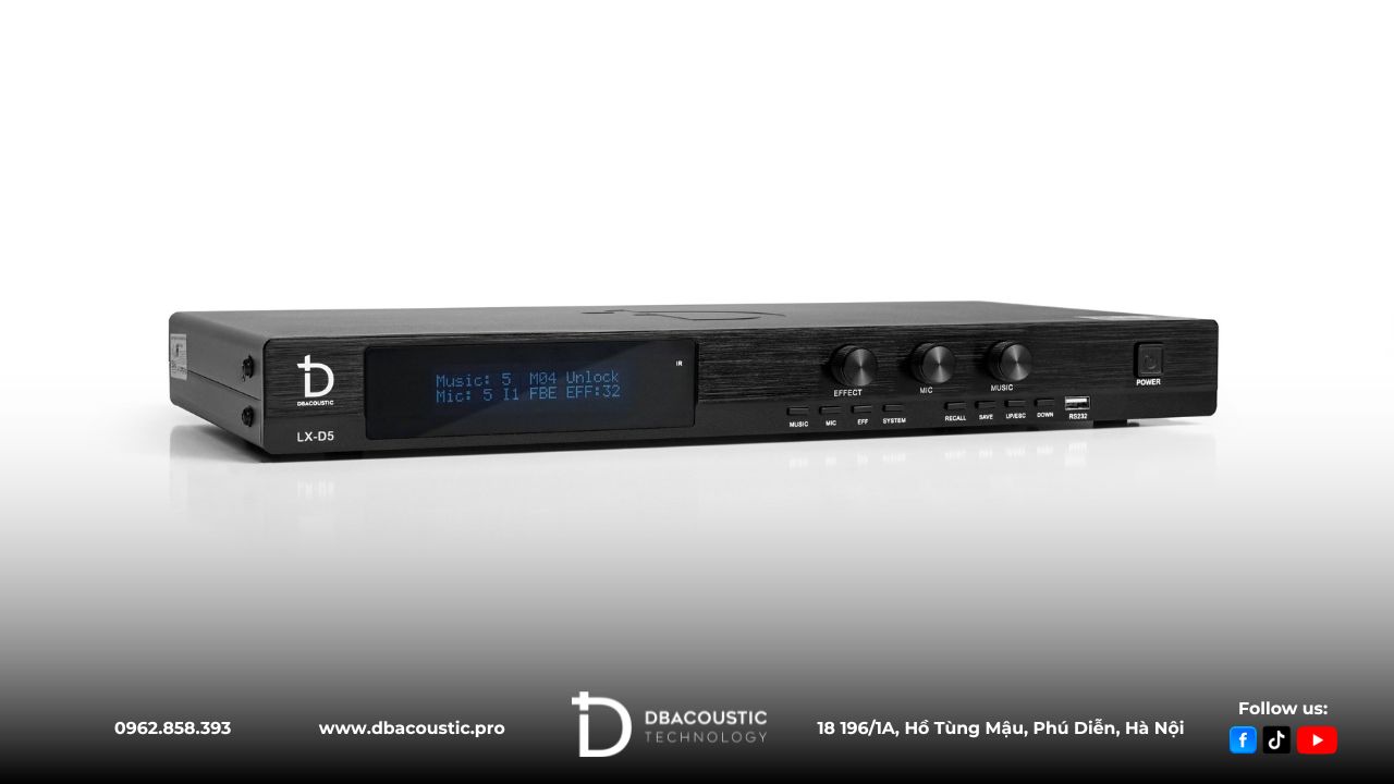 Sự xuất hiện của Chip DSP Analog Device D2 đem tới khả năng xử lý tuyệt vời cho vang số LX-D5