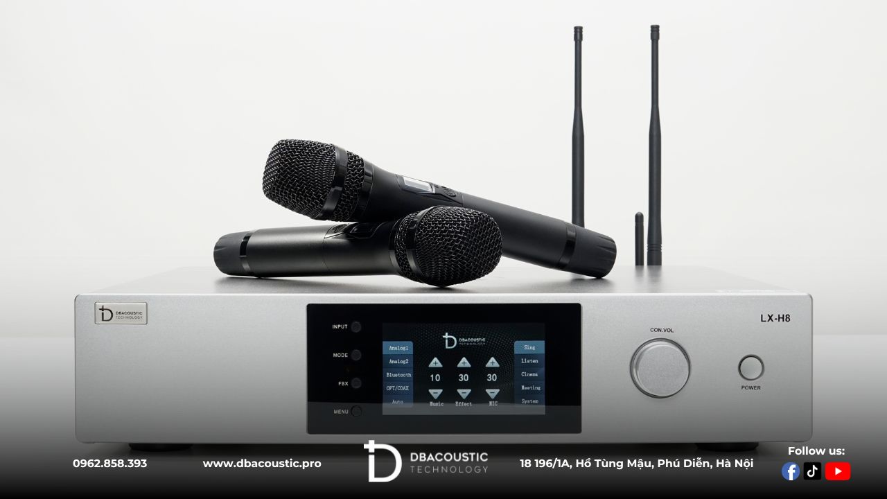 Amply karaoke 3 trong 1 DBAcoustic LX-H8 có kết cấu nhỏ gọn, ngoại hình đẹp