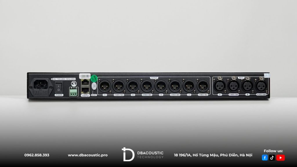 Crossover CD4008RTS tích hợp đầy đủ cổng kết nối tín hiệu vào/ra