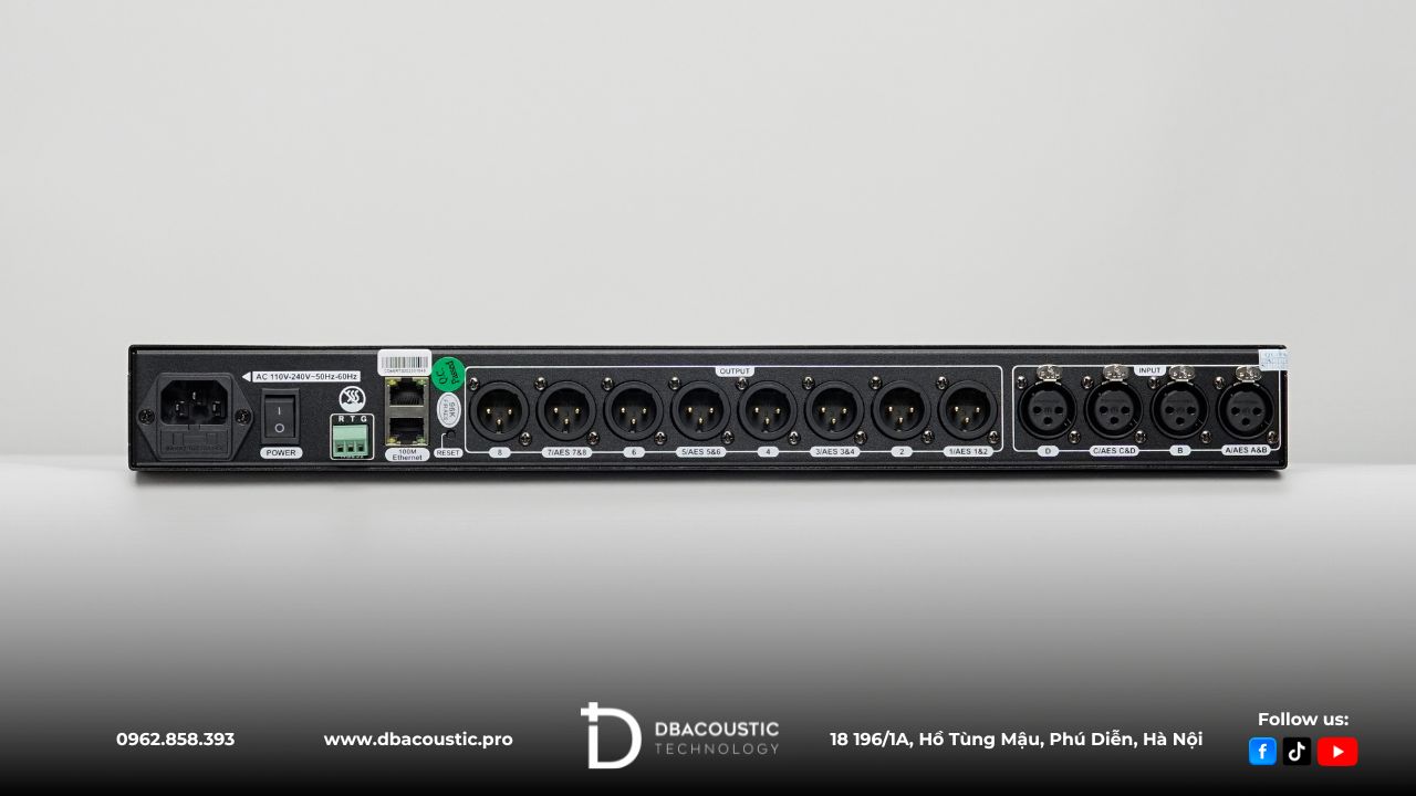 Crossover CD4008RTS tích hợp đầy đủ cổng kết nối tín hiệu vào/ra