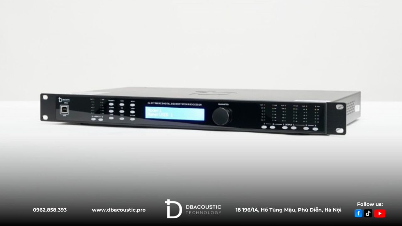 Crossover DBAcoustic CR2.6 trang bị hệ thống mặt trước đầy đủ nút bấm