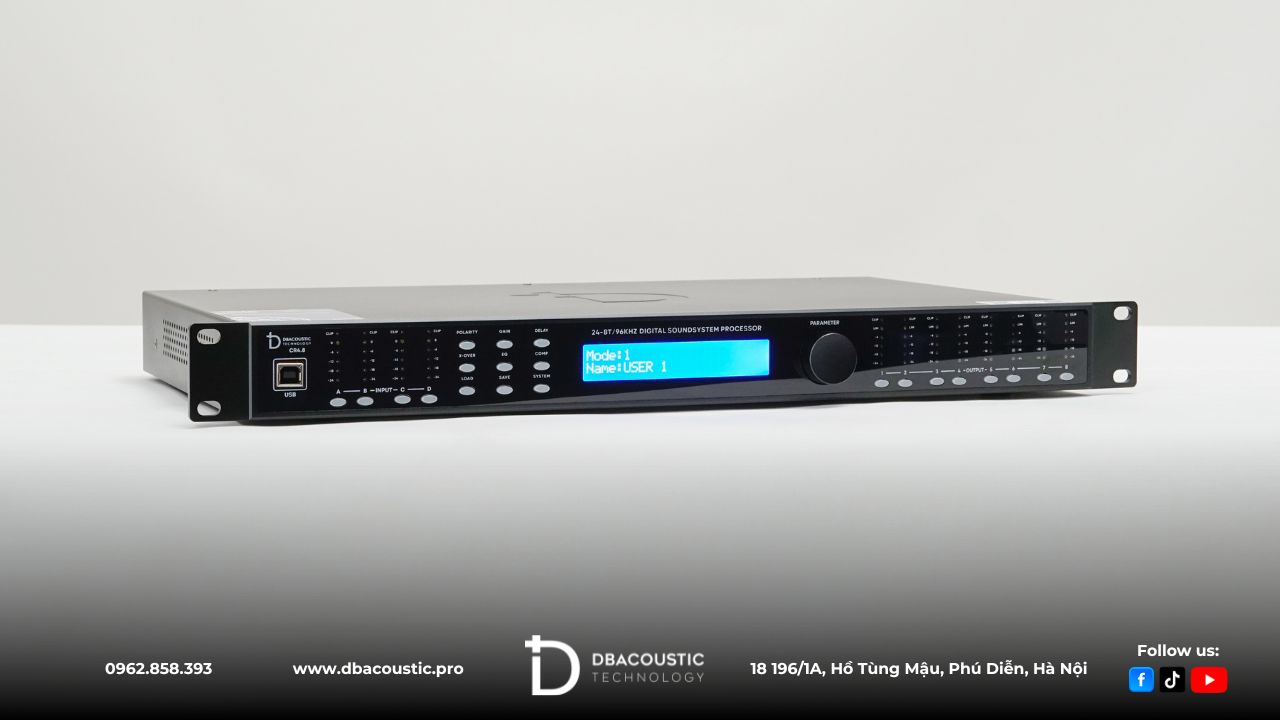 Crossover DBAcoustic CR4.8 trang bị màn hình LCD sắc nét