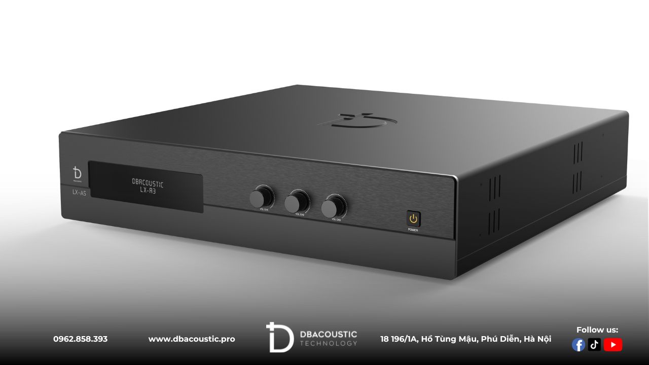 Đẩy công suất DBAcoustic LX-A5 sở hữu công suất vượt trội 600W x 2kênh (A,B).