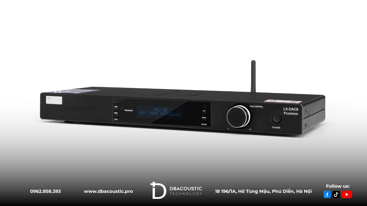 DBacoustic LX-DAC8 Premium sở hữu vỏ thép mạ điện nhũ xám sang trọng