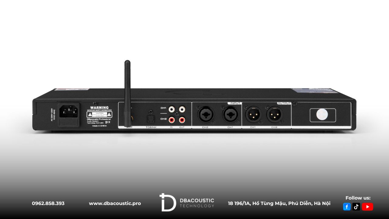 Bộ giải mã DBAcoustic LX-DAC8 Premium sở hữu hệ thống kết nối cổng sau đa dạng.
