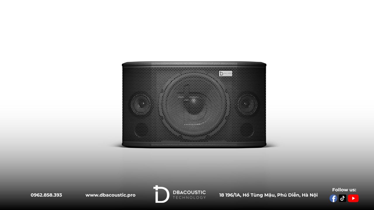 KSX-10 là loa karaoke 2 đường tiếng với 1 loa bass 10 inch và 2 loa treble dạng hình nón 3 inch.