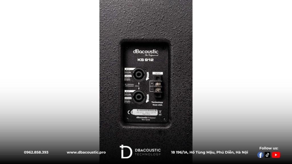 DBAcoustic KS912 sở hữu hệ thống cổng kết nối tiện lợi.