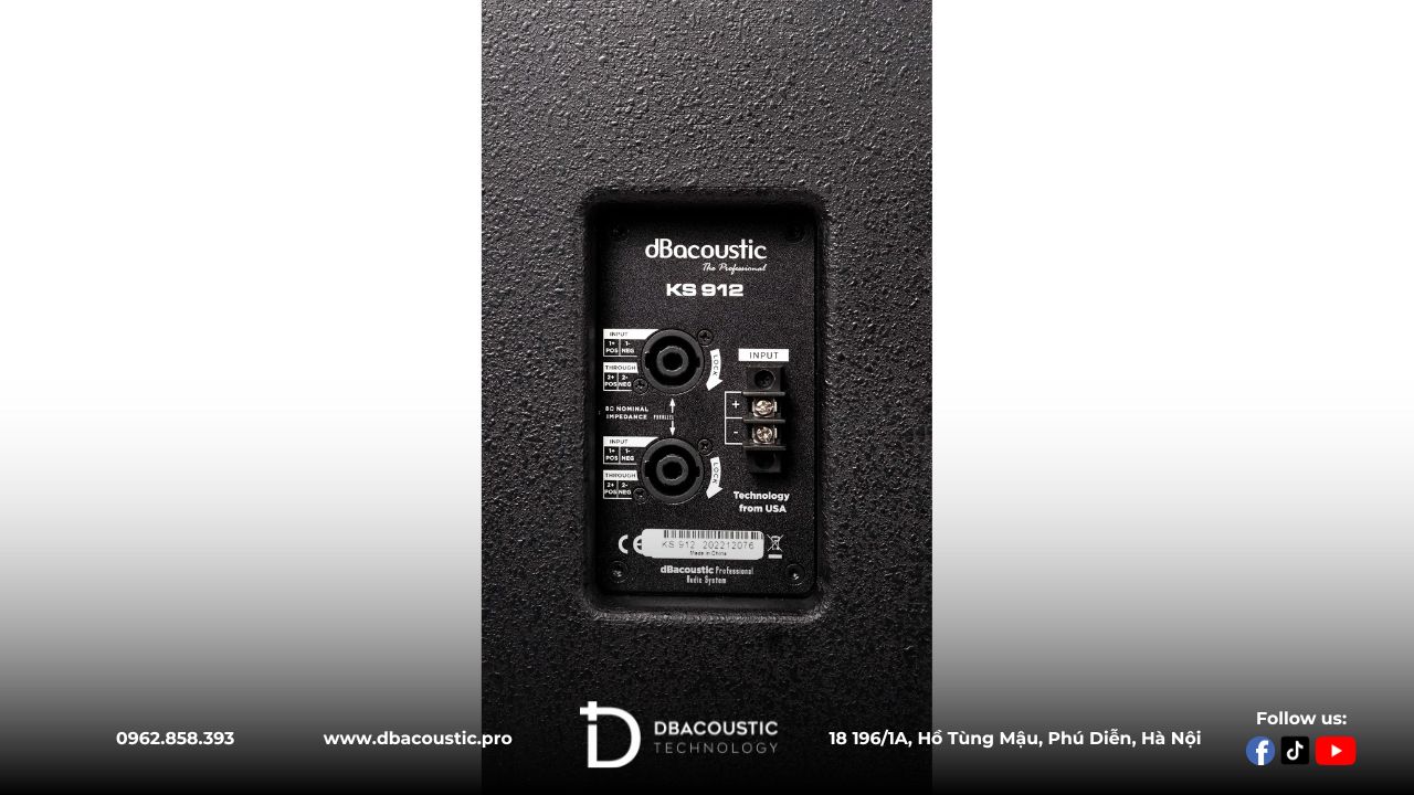 DBAcoustic KS912 sở hữu hệ thống cổng kết nối tiện lợi.