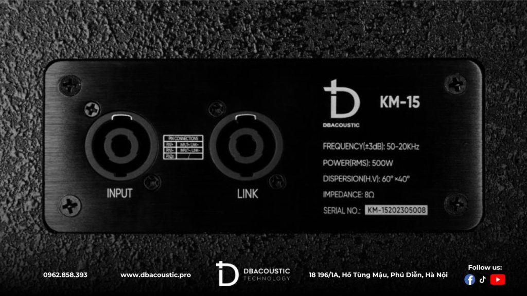 DBacoustic KM-15 sở hữu công suất 500w