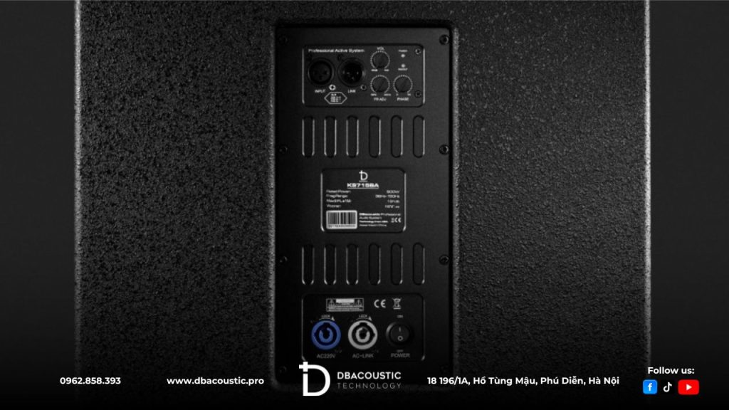 DBAcoustic KS715SA trang bị hệ thống kết nối ở mặt sau