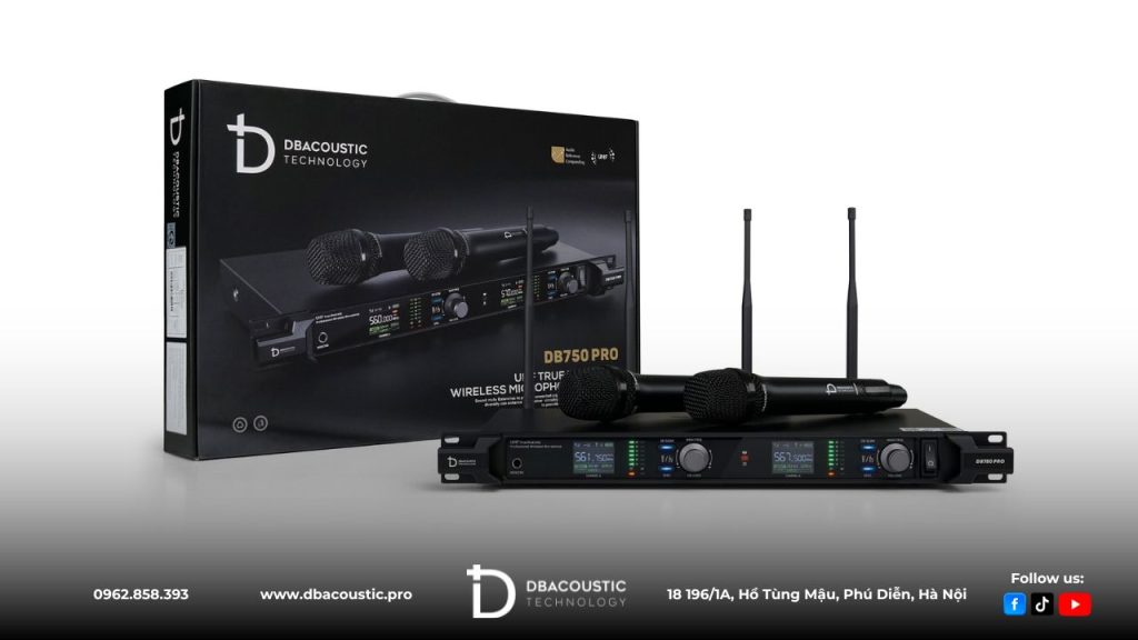 Micro không dây DBAcoustic DB750 PRO có thể thu phát tới 200m