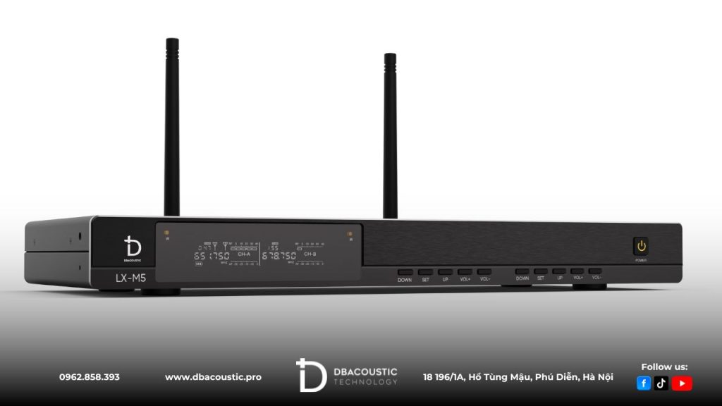 Mic không dây DBAcoustic LX-M5 được chế tác từ hợp kim nhôm.