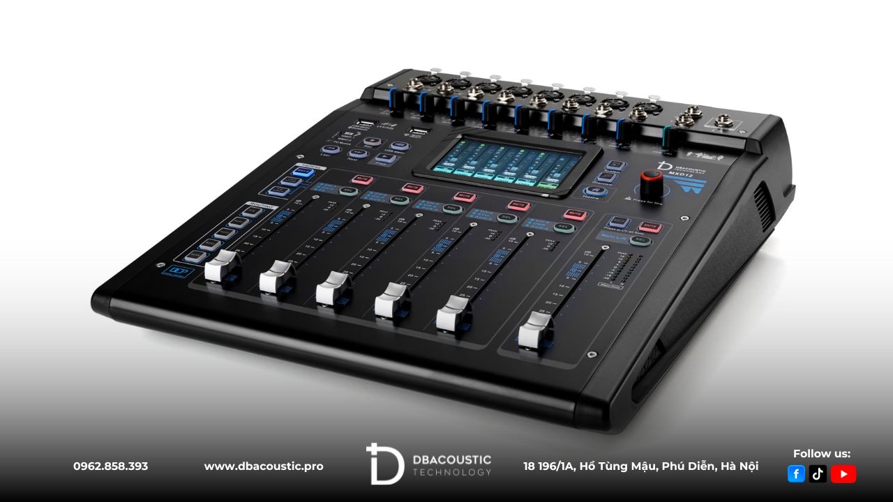 Mixer DBAcoustic MXD12 có giao diện khá trực quan