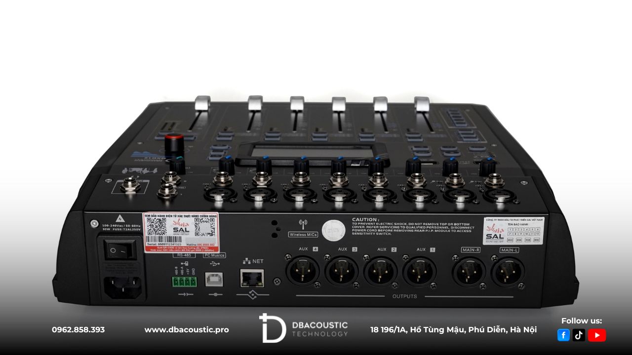 Mixer DBAcoustic MXD12 sở hữu Card âm thanh 48kHz/24bit