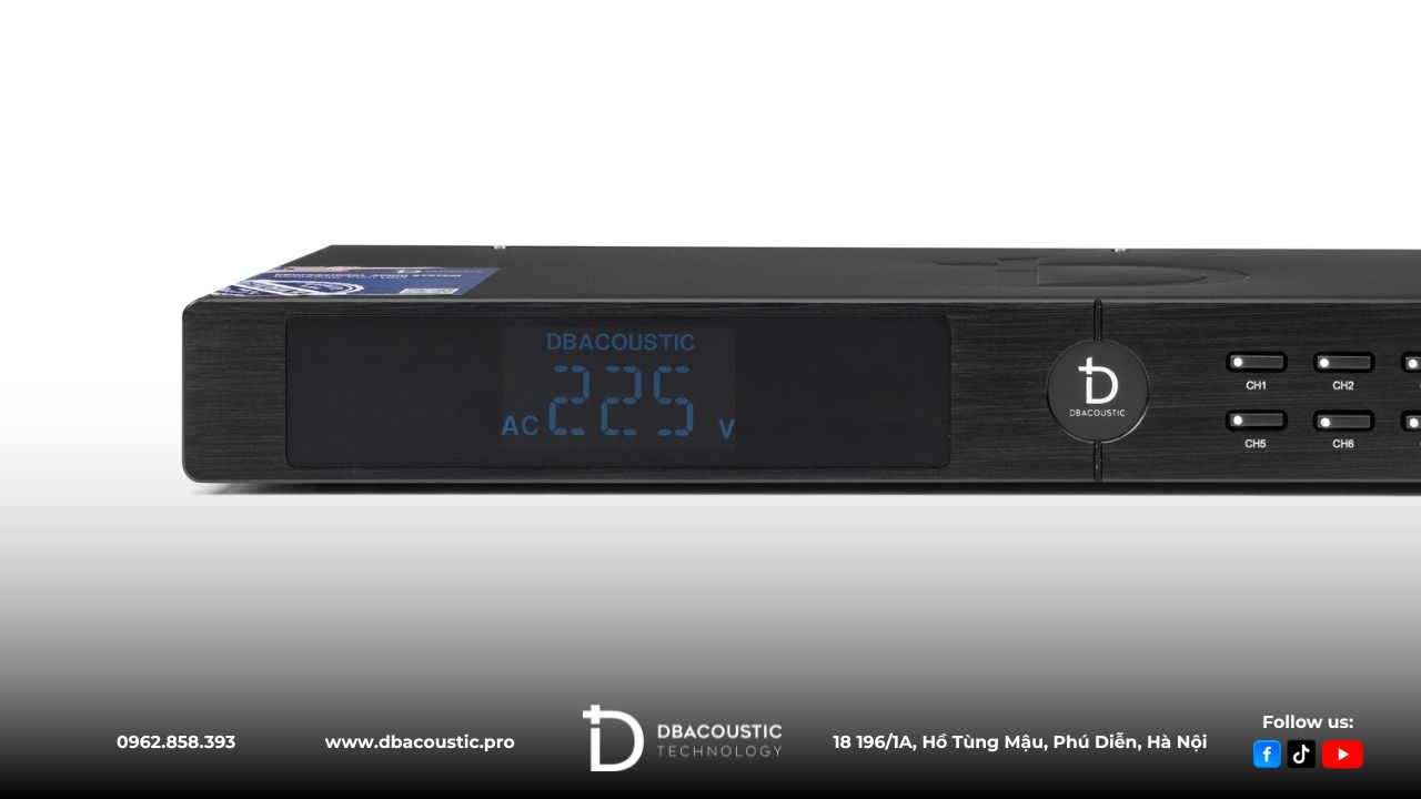 Quản lý nguồn DBacoustic LX-P3 Premium sở hữu mặt trước ấn tượng