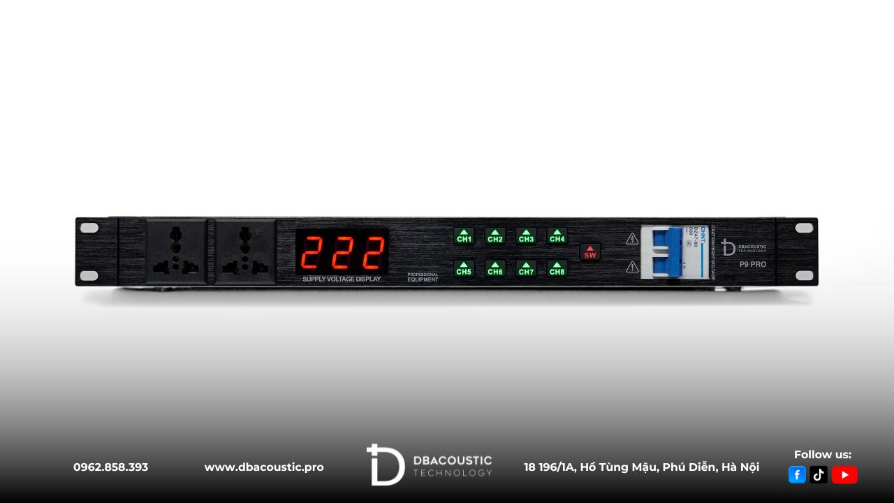 Quản lý nguồn DBacoustic P9 Pro đem tới giải pháp bảo vệ toàn diện cho hệ thống âm thanh