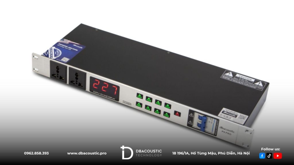 DBacoustic P9 Pro được thiết kế để vận hành ổn định với điện áp đầu vào rộng từ 100V – 240V (50–60Hz)