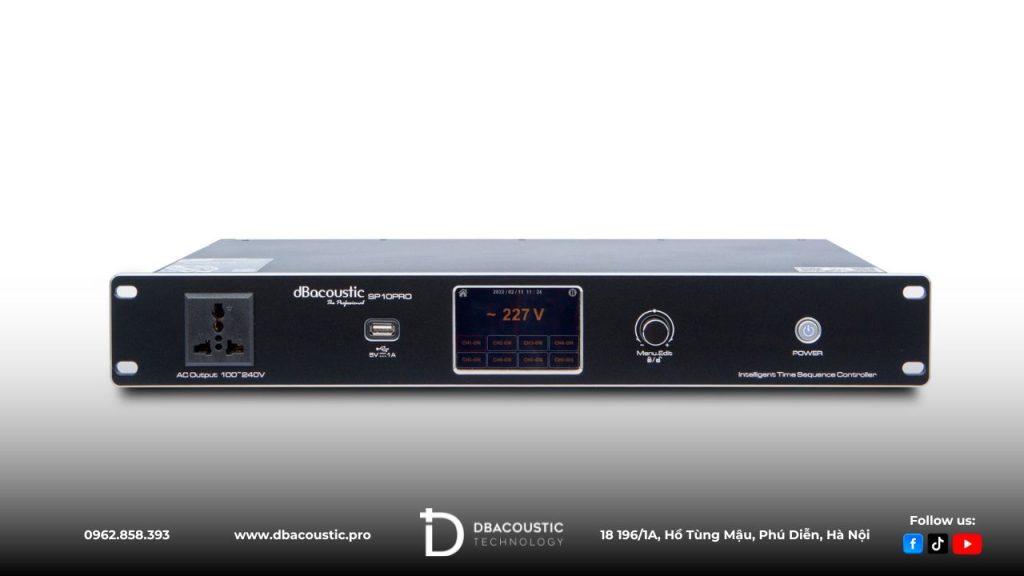 Quản lý nguồn DBAcoustic SP10 Pro chuyên dùng cho hệ thống âm thanh sân khấu, karaoke, sự kiện.