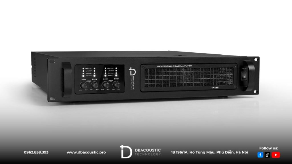T4.22 trang bị mạch Class H+ nên công suất rất ấn tượng