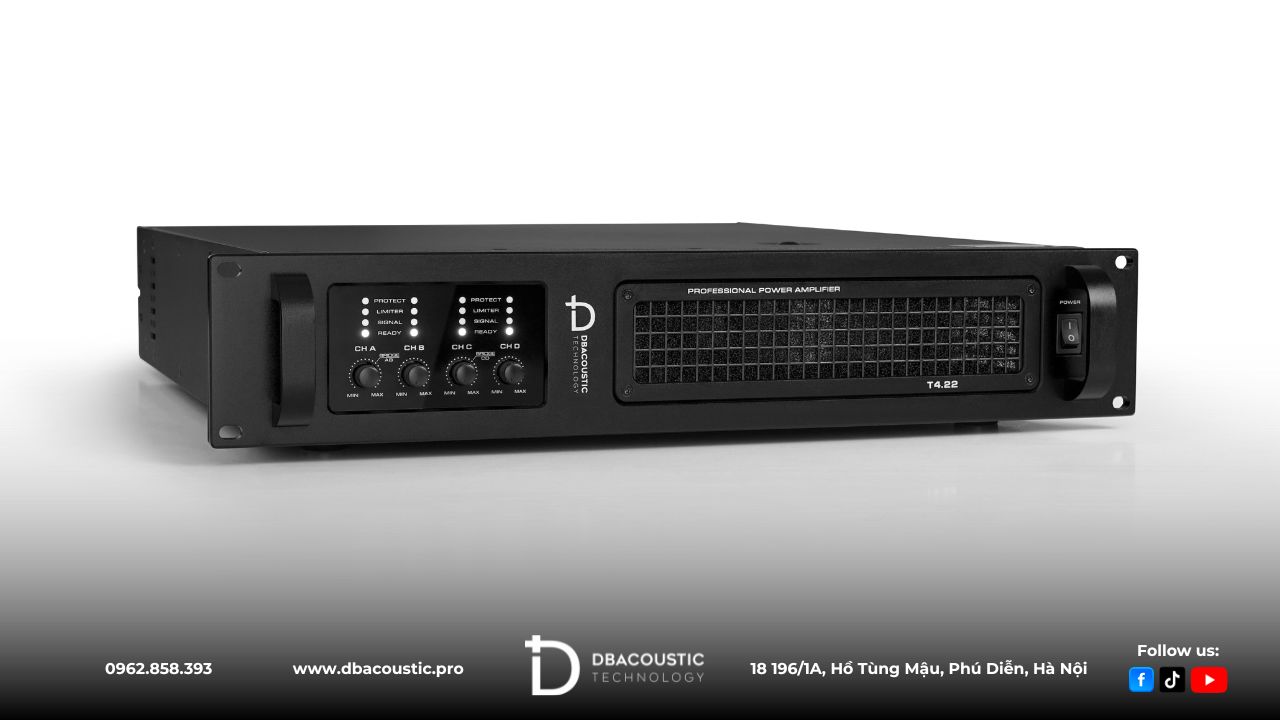 T4.22 trang bị mạch Class H+ nên công suất rất ấn tượng