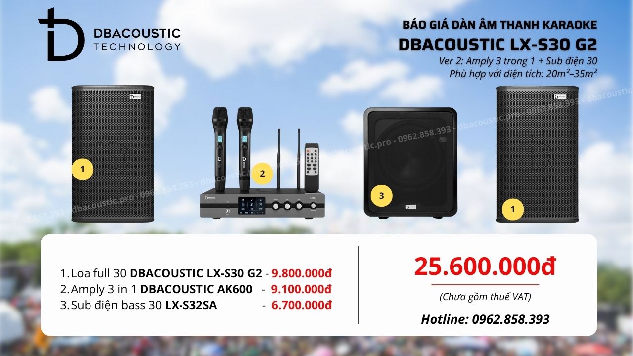 Cấu hình 2 của dàn karaoke DBacoustic LX-S30 G2