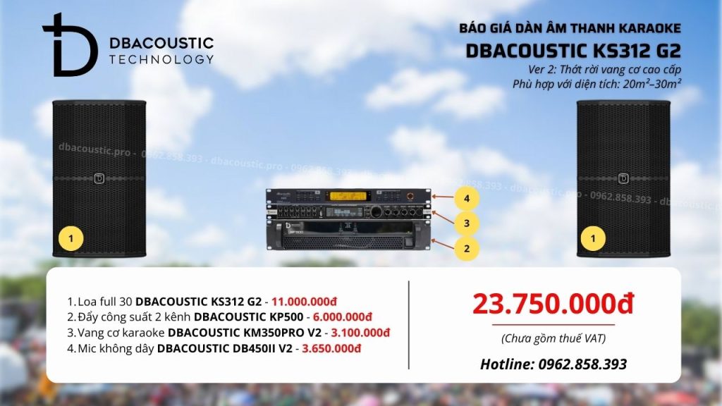 Cấu hình 2 bộ dàn karaoke DBacoustic KS312 G2