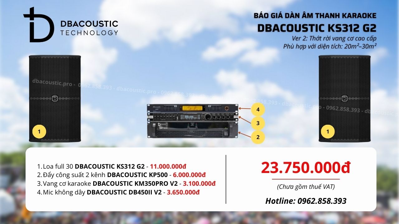 Cấu hình 2 bộ dàn karaoke DBacoustic KS312 G2