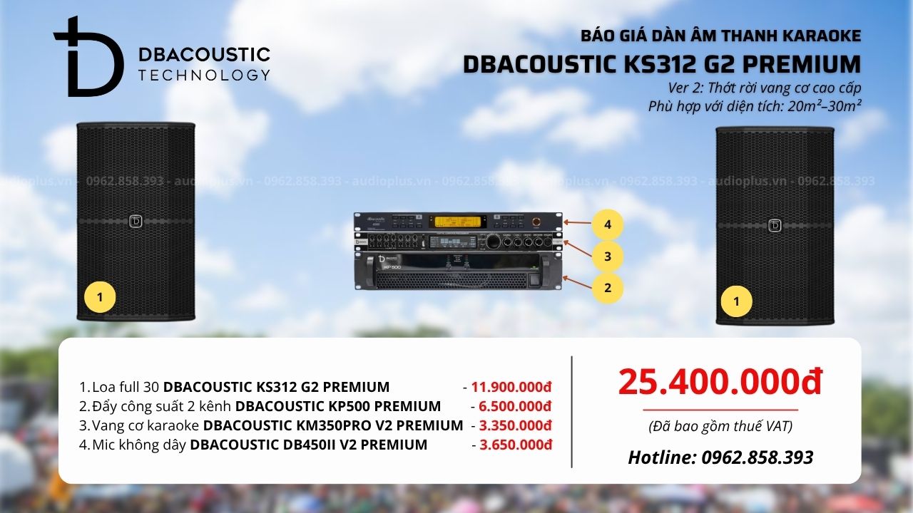 Cấu hình 2 bộ dàn karaoke DBacoustic KS312 G2 Premium