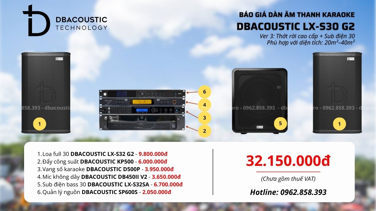 Cấu hình 3 dàn karaoke DBacoustic LX-S30 G2