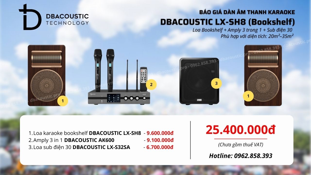 Cấu hình dàn karaoke DBacoustic LX-SH8 (Bookshelf)