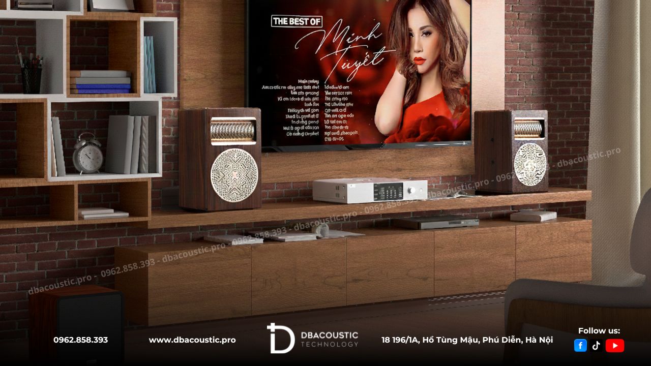 Bộ dàn karaoke DBacoustic LX-SH8 (loa bookshelf) sở hữu ngoại hình nổi bật