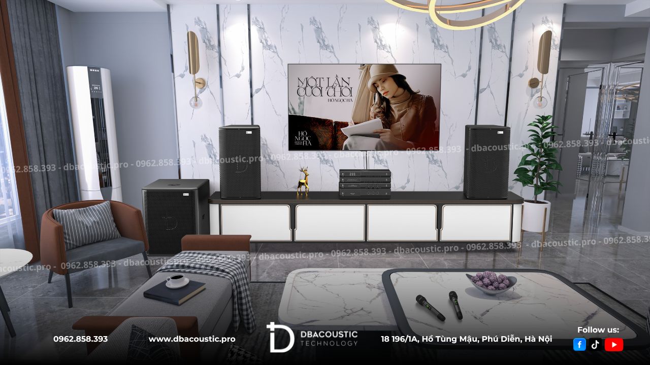 Bộ dàn karaoke DBacoustic LX5 phù hợp với phòng rộng, không gian thoáng