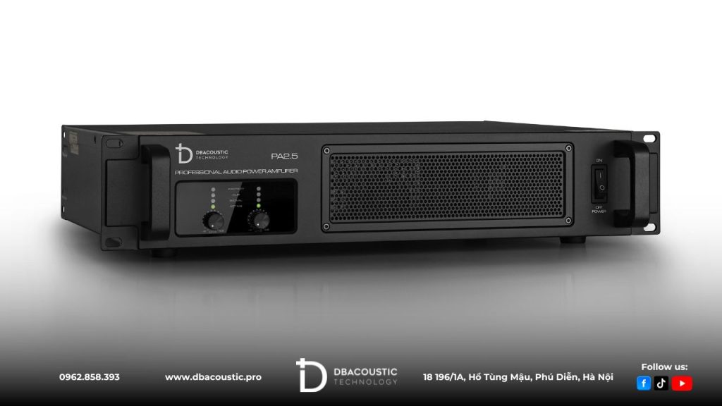 Đẩy công suất DBacoustic PA2.5 sở hữu công suất 500W/CH