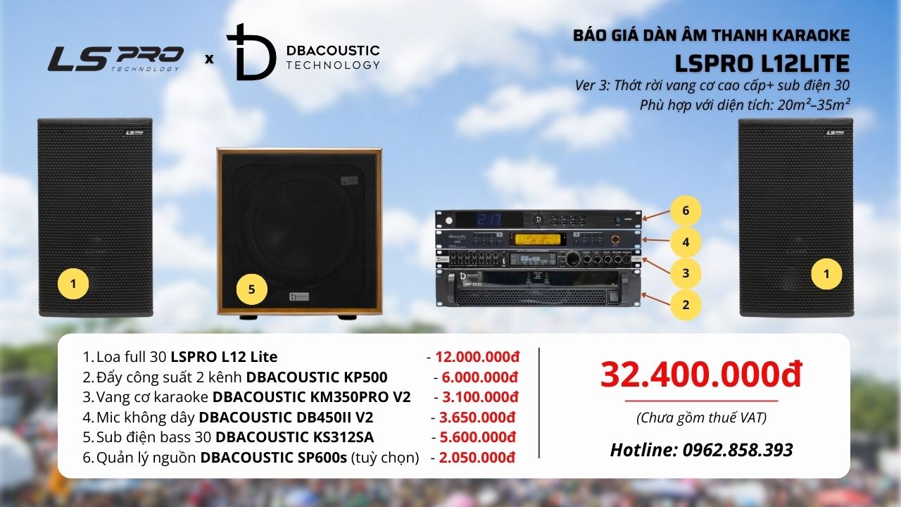 Cấu hình 3 bộ dàn karaoke LSPRO L12Lite
