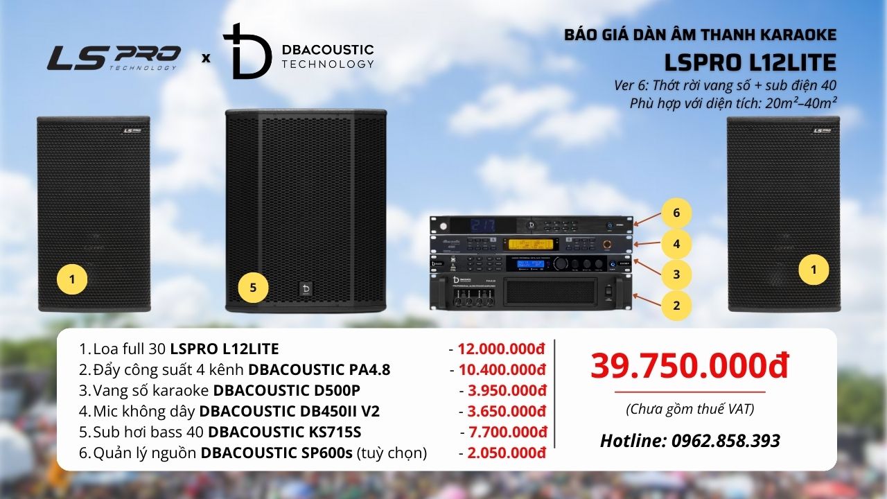 Cấu hình 6 bộ dàn karaoke LSPRO L12Lite