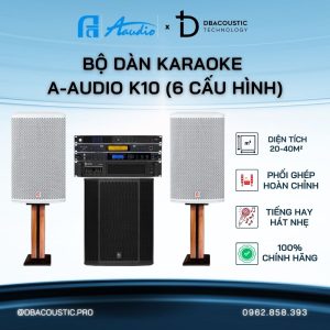 Dàn Karaoke A-Audio K10 (loa full 25, nhỏ gọn, 6 cấu hình linh hoạt, tiếng gọn hát phiêu)