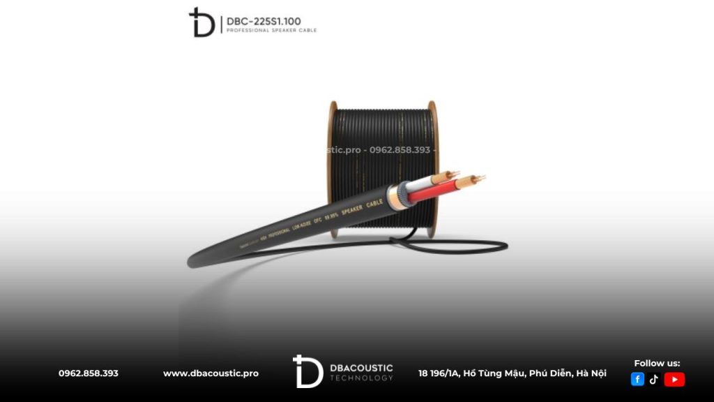 Dây loa DBacoustic DBC-225S1.100 sở hữu cấu trúc 2 lõi 1.5mm 