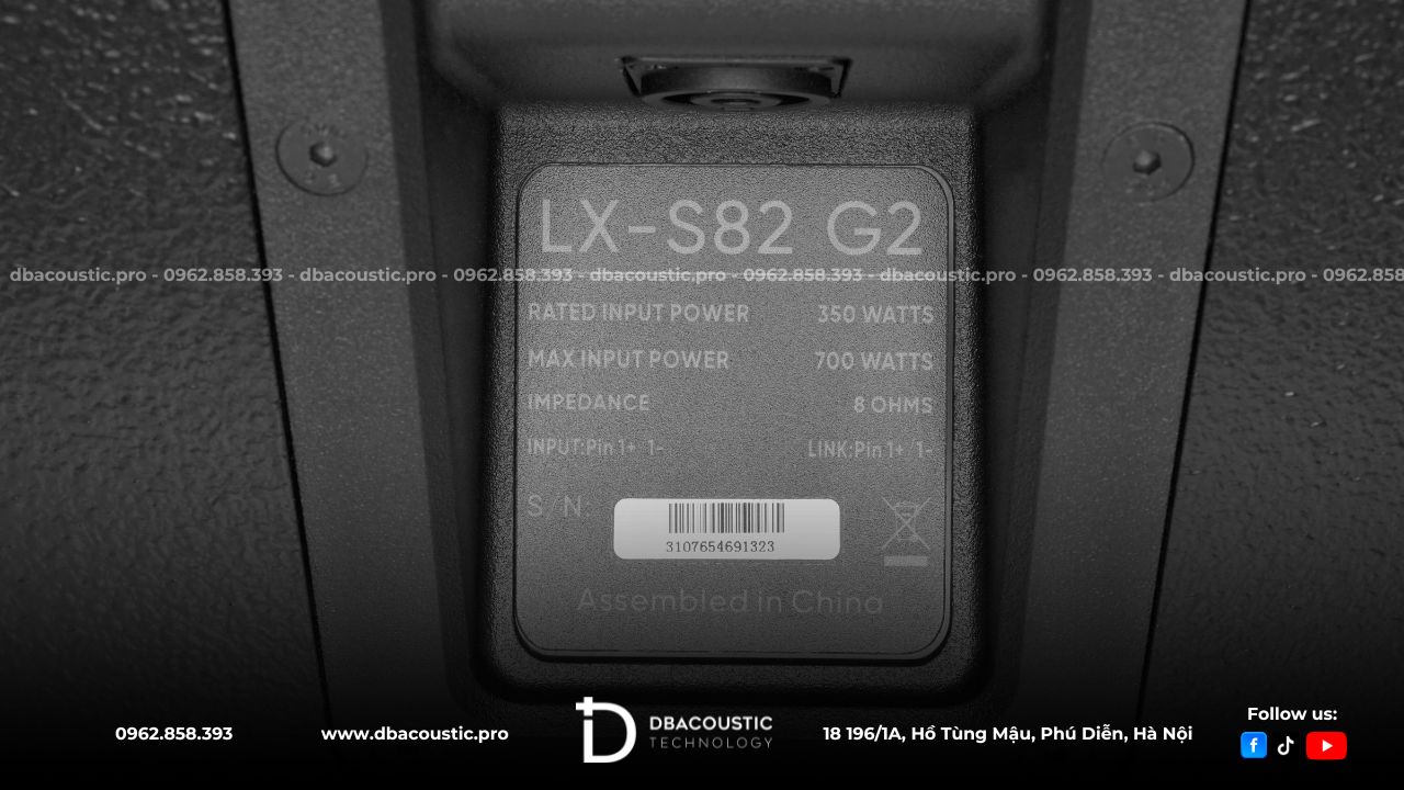 Công suất của loa karaoke DBacoustic LX-S82 G2 rất ấn tượng