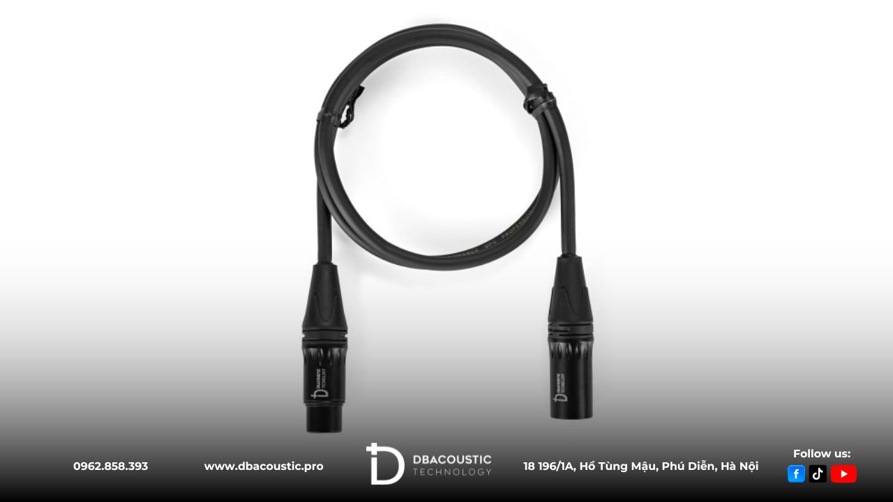 Dây Canon XLR DBacoustic DBJ-10C có độ dài 1m vô cùng tiện lợi