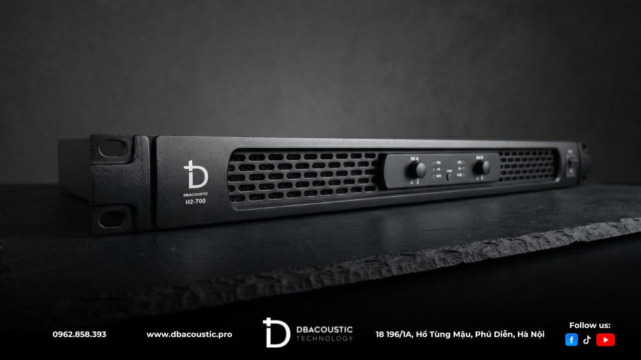 Cục đẩy công suất DBacoustic H2-700 sở hữu thiết kế 1U gọn nhẹ
