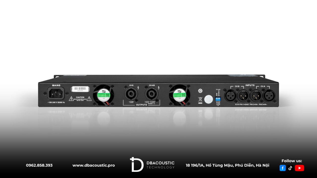 Cục đẩy công suất DBacoustic H2-700 sở hữu hệ thống kết nối cực kỳ đa dụng