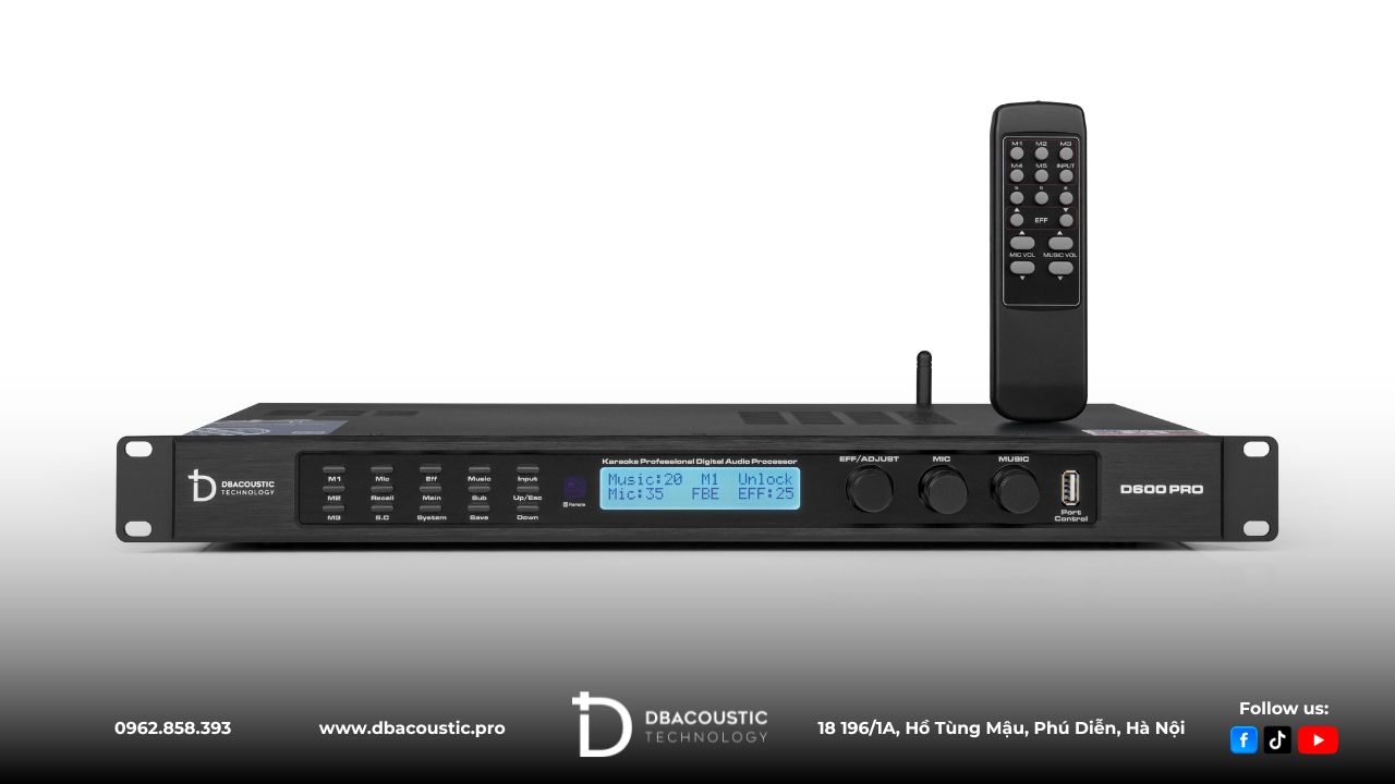 Vang số DBacoustic D600 Pro mang tới trải nghiệm karaoke hoàn hảo