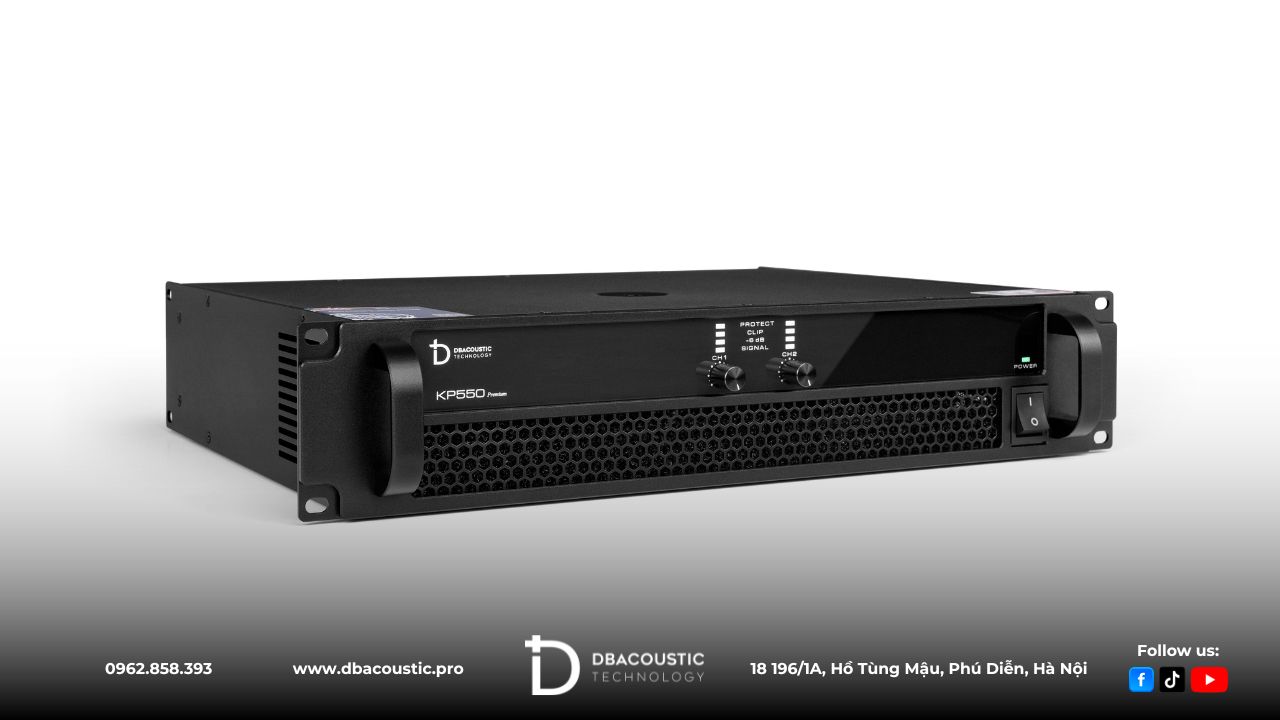 Cục đẩy công suất DBacoustic KP550 Premium ghi điểm nhờ ngoại hình bảnh bao